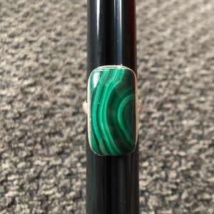 Size 6 Malachite Sterling Silver Ring